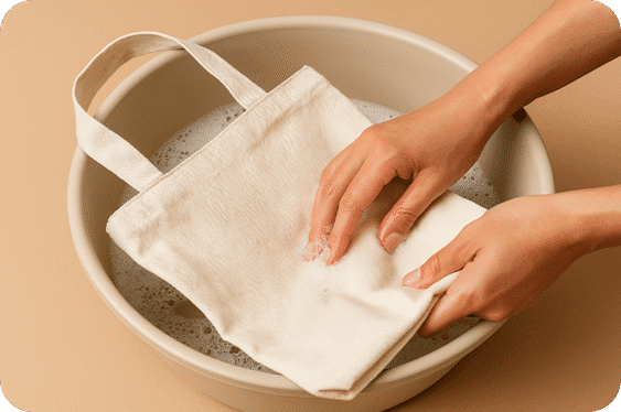 Washing a cloth bag