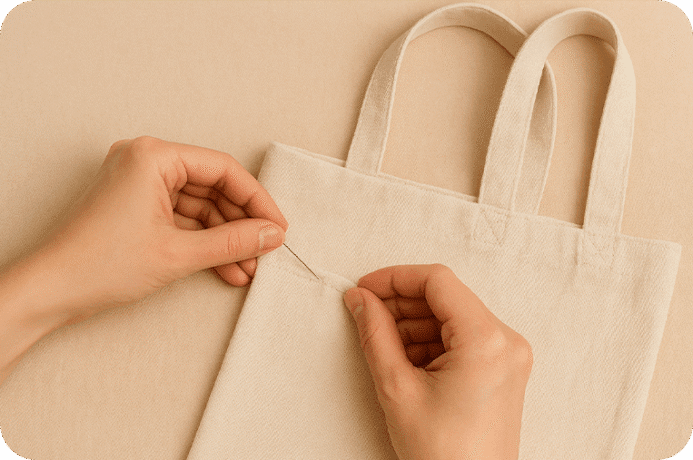 Sewing a fabric bag